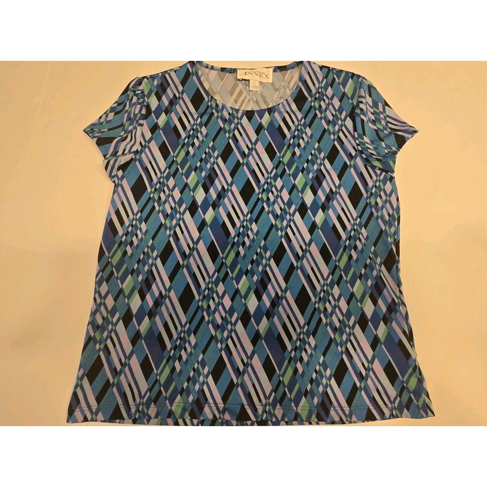 ANNEX CASUAL CORNER Women's Polyester Top Green Blue Pink Size L